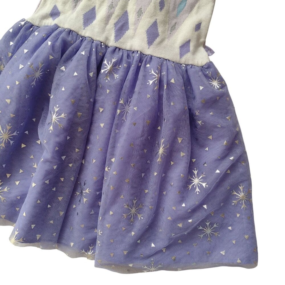 Disney Frozen Girls Sweater Dress M 7-8 Elsa Snowflakes Fairy Skirt Cosplay - Picture 5 of 8